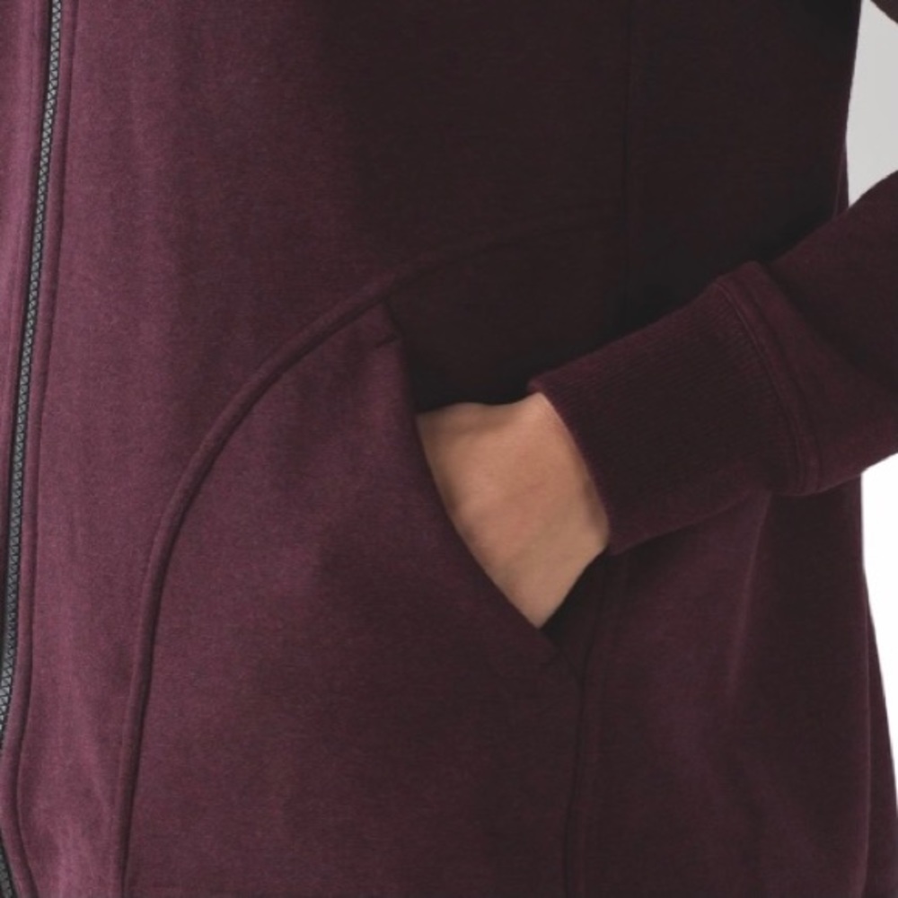 Lululemon Pleat To Street Bomber Jacket Burgundy 4 Coat Sweatshirt Full Zip - Picture 13 of 16